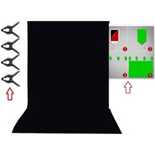 Novatechpro Ultra Kalite 150X150 cm Black Screen Siyah Fon Perde  Duvara Asmak Için Yapışkanlı Aparatlar Hediye