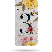 Begoloni Doğal Taş Kapı Numarası, Uv Baskılı Kapı Numarası 7,5X15CM No:3