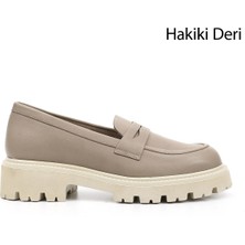 Gönderi(r) Kadın  GDZA134M0513 Kalın Topuklu Hakiki Deri Loafer Ayakkabı