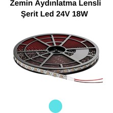 Lekoled Buz Mavisi Zemin  Aydınlatma Lensli Şerit LED 24V 18W
