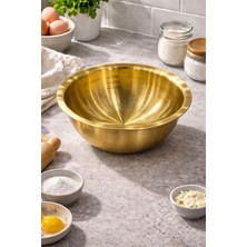 Morponi Paslanmaz Çelik Gold Ölçülü Hamur Yoğurma & Karıştırma Kabı 1400 ml