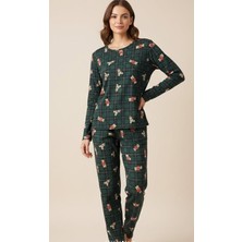 Karsel Premium Süet Dokulu Ayıcık Desenli Pijama Takımı