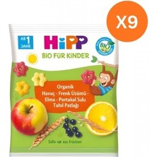 Hipp Organik Havuçlu Frenk Üzümlü Elmalı Tahıl Patlağı 30 gr x 9