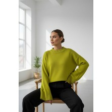 Newco Kadın Triko Kazak Bisiklet Yaka Salaş Kesim