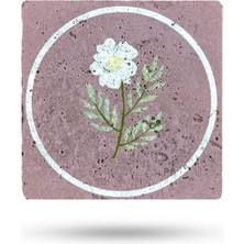 Begoloni Doğal Taş Nihale 20X20CM Mor Zemin Çiçek Baskılı Taş Nihale