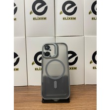 Elixem İphone 17 Uyumlu Titanyum Gri Case Pro Magsafe Kamera Standlı Lens Hediyeli Kılıf