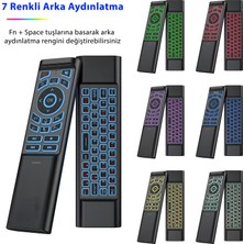 İdragon M3 Akıllı Kumanda – Air Mouse & Kablosuz Klavye, 6 Eksenli Jiroskop, Ir Öğrenme, Bluetooth & 2.4 Ghz, 7 Renk Arka Aydınlatma