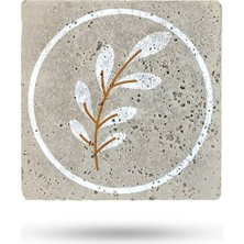 Begoloni Doğal Taş Nihale 15X15CM Çiçek Baskılı Tencere Altlığı