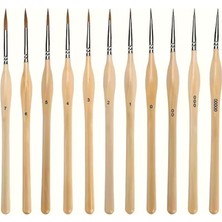 By Lily 11 Adet Detay Boya Fırçası. Ergonomik Tutuş, Tezhip, Suluboya, Yağlıboya, Guaj,