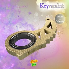 Print3dTr Spinkey Keyrambit Stres Çarkı Anahtarlık - Mor & Siyah Çift Renkli Seri - Rulmanlı Çevirme Aparatı