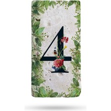 Begoloni Doğal Taş Kapı Numarası, Uv Baskılı Kapı Numarası 7,5X15CM Desen5 No:4