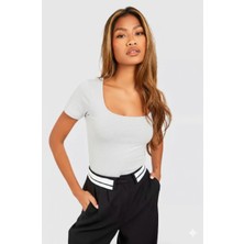 Rooted Kadın Kısa Kollu Derin Havuz,yuvarlak Yaka Penye T-Shirt & Bluz