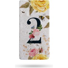 Begoloni Doğal Taş Kapı Numarası, Uv Baskılı Kapı Numarası 7,5X15CM No:2