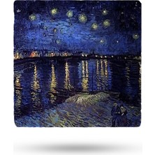 Begoloni Doğal Taş Nihale 15X15CM Van Gogh Eseri Baskılı Çaydanlık Altlığı-Tencere Tava Altlığı
