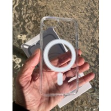 Elixem İphone 16E Uyumlu Şeffaf Kamera Kısmı Açık Sert Silikon Magsafe Kılıf