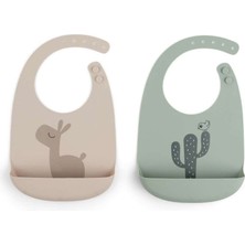 Done By Deer Done by Deer - Lalee - 2'li Silikon Mama Önlüğü - Bej/Yeşil