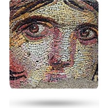 Begoloni Doğal Taş Nihale 15X15CM Zeugma Mozaikleri Baskılı Çaydanlık Altlığı-Tencere Tava Altlığı