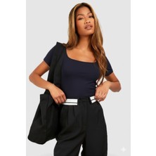 Rooted Kadın Kısa Kollu Derin Havuz,yuvarlak Yaka Penye T-Shirt & Bluz