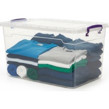 Bert 30 Litre Saklama Kutusu Büyük Boy Çok Amaçlı Kapaklı Düzenleyici Kutu Kıyafet, Yorgan, Erzak Için