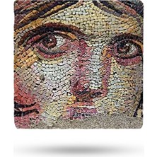 Begoloni Doğal Taş Nihale 20X20CM Zeugma Mozaikleri Baskılı Doğal Taş Çaydanlık Altlığı-Tencere Tava Altlığı