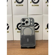 Elixem İphone 17 Pro Uyumlu Titanyum Gri Case Pro Magsafe Kamera Standlı Lens Hediyeli Kılıf