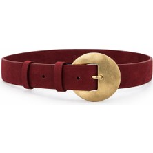 DAYMA Kadın Süet Kemer – Oval Antik Tokalı – 4,5 cm Genişlik
