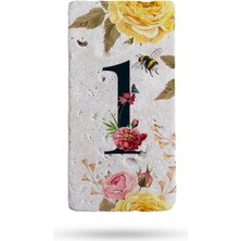 Begoloni Doğal Taş Kapı Numarası, Uv Baskılı Kapı Numarası 7,5X15CM No:1