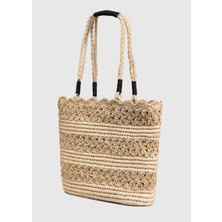 Oggo Örgü Saplı Hasır Omuz Çantası