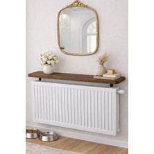 Oval Kesim Petek Üstü Uçan Raf Dresuar Kalorifer Peteği Rafı Kitaplık 60 x 18 cm Atlantik Çam