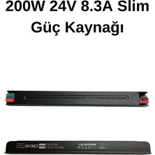 Lekoled 200W 24V 8.3A Metal Slim Güç Kaynağı