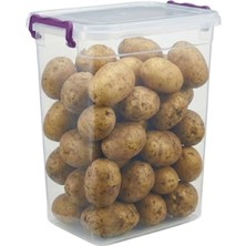 Bert 15 Lt Dikey Plastik Saklama Kabı – Kilitli Kapaklı, Şeffaf, Çok Amaçlı Erzak, Mutfak & Gıda Kabı