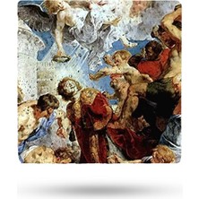 Begoloni Doğal Taş Nihale 20X20CM Mitolojik Baskılı Taş Nihale Çaydanlık Altlığı-Tencere Tava Altlığı