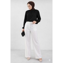 Cng Moda Poplin Kolu Fırfırlı Tesettür Gömlek