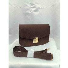 Zynp Kadın Süet Gold Tokalı Nubuk Omuz Çantası