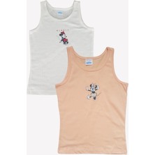 Ugly Duck Minnie Mouse Lisanslı Kız Çocuk Ikili Atlet Beyaz-Somon