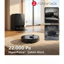 Roborock 8.2cm Ultra Ince Tasarım 22.000PA Rekor Emiş Gücü Sıcak Su Ile Mop Yıkayan ve Kurutan Istasyonlu Robot Süpürge