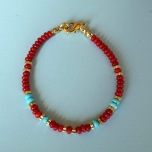 Ada Mercan ve Turkuaz Taşı Bileklik