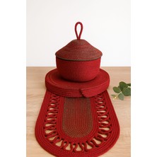 Wicker Rustic Yemek Takımı Servis Seti, Runner, Supla, Amerikan Servisi