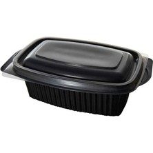 Şeylişeyler – Bölmesiz Kapaklı Siyah Yemek Kabı – Sıcağa Dayanıklı – 750 cc – 100 Adet
