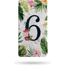 Begoloni Doğal Taş Kapı Numarası, Uv Baskılı Kapı Numarası 7,5X15CM- Desen 2 - No:6