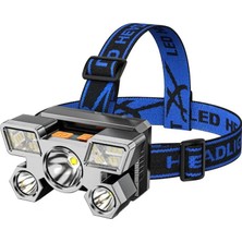 MiraLive Şarjlı 5 LED 4 Modlu Cob LED Avcı Balıkçı Kamp Süper Kafa Lambası Model 212