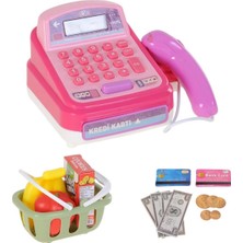 Hak-İş Oyuncak Hesap Makineli Oyuncak Yazar Kasa Seti – Barkod Okuyuculu, Meyve Sepetli / Pembe