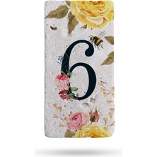 Begoloni Doğal Taş Kapı Numarası, Uv Baskılı Kapı Numarası 7,5X15CM Desen 3 No:6