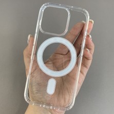 Elixem İphone 16 Pro Uyumlu Şeffaf Kamera Kısmı Açık Sert Silikon Magsafe Kılıf