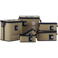 Arow 6lı Kare Bambu Sepet Seti-Düzenleyici-Çamaşırsepeti-Oyuncak Kutusu (70X45X46 Cm)