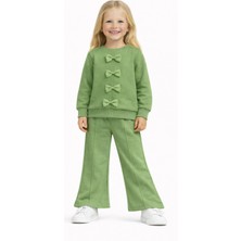 Zepkids Bisiklet Yaka Fiyonk Detaylı Benetton Renk Kız Çocuk Eşofman Takım