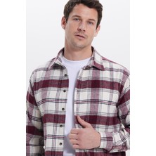Tudors Erkek Relax Fit Rahat Kesim Kışlık Kareli Oduncu Gömlek