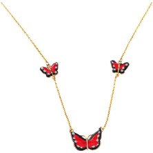 Altın Kelebekli Model 8 Ayar Kolye A2697