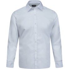 Hatemoğlu Beyaz Slim Fit Slim Yaka Pamuklu Uzun Kollu Gömlek