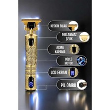 Narnuga Tıraş Makinesi Şarjlı Profesyonel Saç Kesme Makinesi Gold Çizik Tıraş
